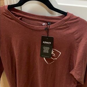 NWT alphalete mens 3/4 sleeve crew neck t shirt